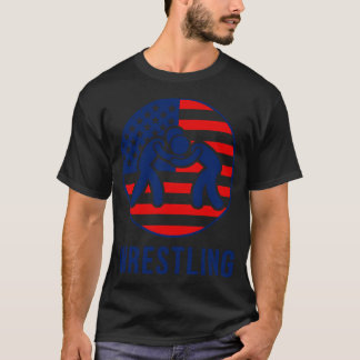 米国レスリング米国国旗 Tシャツ