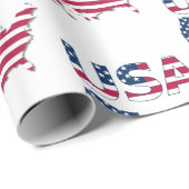 米国レタリングと国旗に関する地図 ラッピングペーパー (ロールコーナー)