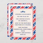 米国レッドブルー国旗の誓約カスタム ポストカード (正面/裏面)