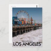 米国ロサンゼルスサンタモニカ埠頭 ポストカード (正面/裏面)