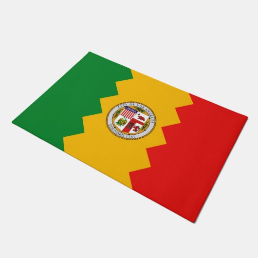 米国ロサンゼルス州旗とドアマット ドアマット (アングル)