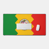 米国ロサンゼルス州旗の付いたデスクマット デスクマット (キーボード&マウス)