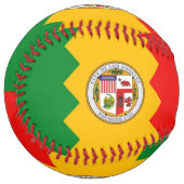 米国ロサンゼルス州旗を持つ愛国的ソフトボール ソフトボール (正面左)