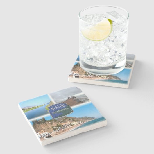 米国ロサンゼルス – マリブ – ラグーン – 桟橋 – ビーチ ストーンコースター (横)