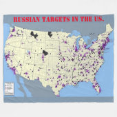 米国ロシアのの目標 フリースブランケット (正面(横))