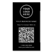 米国ロモダンゴQRコードブラックで接続 マグネット名刺 (正面縦)