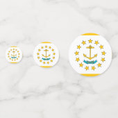 米国ロードアイランド州旗を持つテーブル紙吹雪 コンフェッティ (裏面)