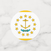 米国ロードアイランド州旗を持つテーブル紙吹雪 コンフェッティ (スモール正面)