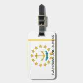 米国ロードアイランド州旗を持つ荷札 ラゲッジタグ (正面縦)