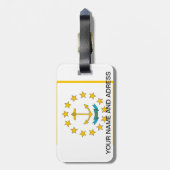 米国ロードアイランド州旗を持つ荷札 ラゲッジタグ (裏面縦)