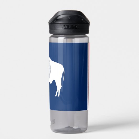 米国ワイオミング州旗の付いたウォーターボトル ウォーターボトル (背面)