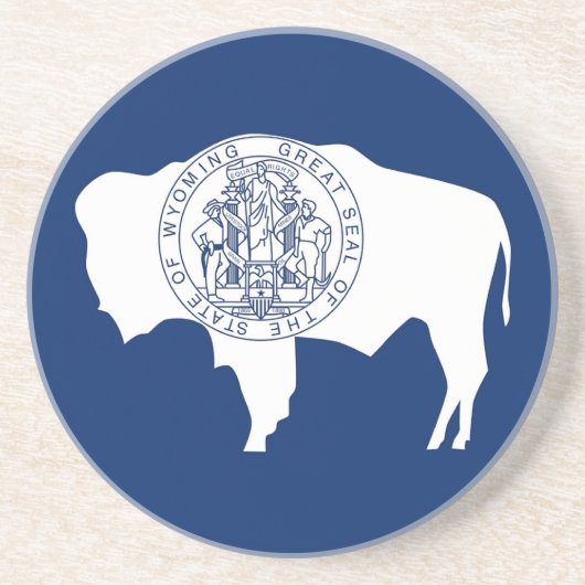 米国ワイオミング州旗を持つコースター コースター (正面)