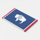 米国ワイオミング州旗を持つノート ポストイット (アングル)