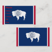 米国ワイオミング州旗を持つ名刺 名刺 (正面/裏面)