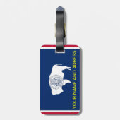 米国ワイオミング州旗を持つ荷札 ラゲッジタグ (裏面縦)