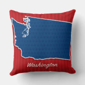 米国ワシントン州愛国的なスターストライプズマップ クッション (裏面)