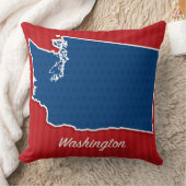 米国ワシントン州愛国的なスターストライプズマップ クッション (ブランケット)