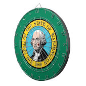 米国ワシントン州旗と共にダーツボード ダーツボード (正面右)