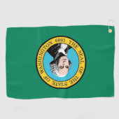 米国ワシントン州旗を持つゴルフ州 ゴルフタオル (横)