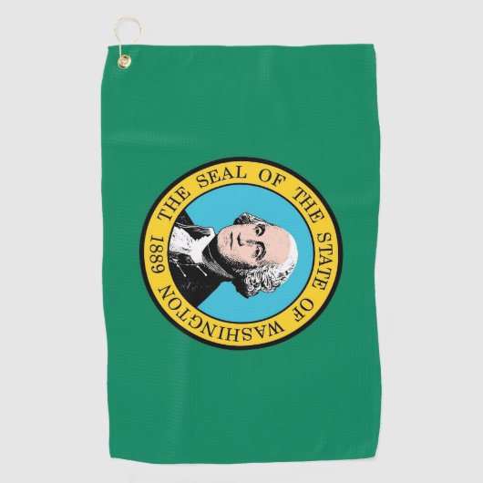 米国ワシントン州旗を持つゴルフ州 ゴルフタオル (正面)