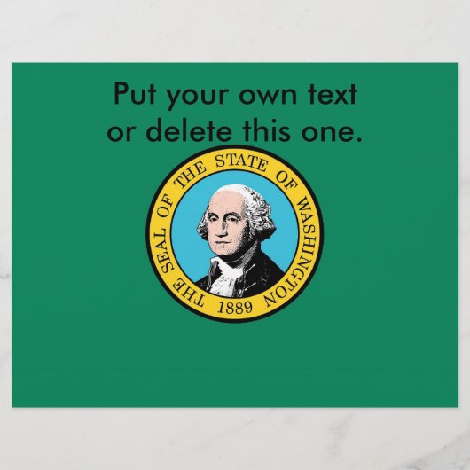 米国ワシントン州旗を持つチラシ チラシ (正面)
