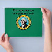 米国ワシントン州旗を持つチラシ チラシ (手)