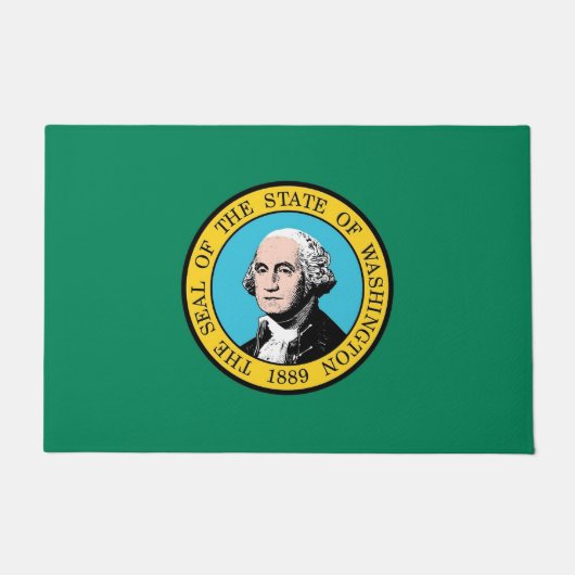 米国ワシントン州旗を持つドア州 ドアマット (正面)