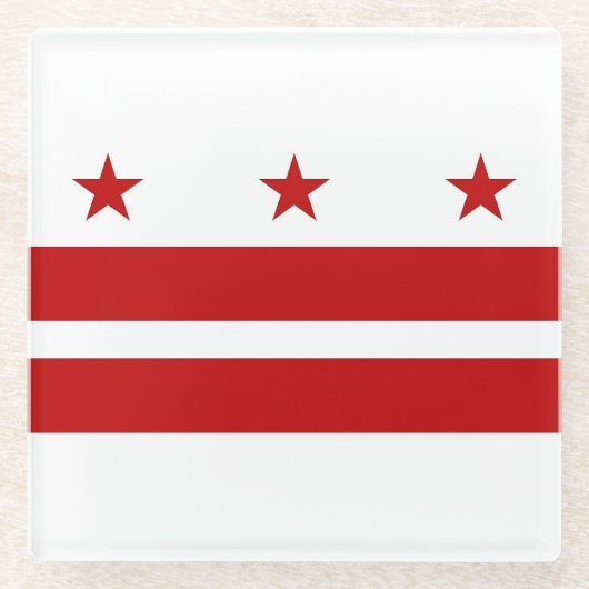 米国ワシントンDC州旗を持つガラスコースター ガラスコースター (正面)