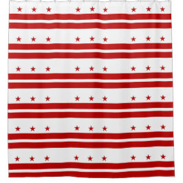 米国ワシントンDC州旗を持つシャワーカーテン シャワーカーテン