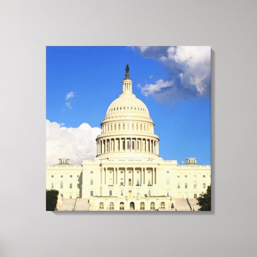 米国ワシントンDC、米国資本建物 キャンバスプリント (正面)