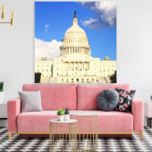 米国ワシントンDC、米国資本建物 キャンバスプリント (インサイチュ (リビング))