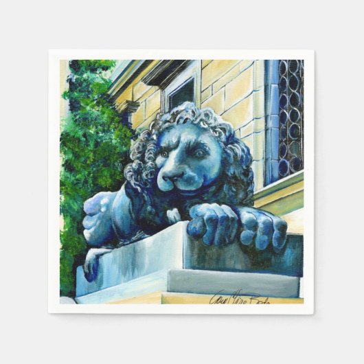 米国ワシントンDC、Esteeded Feline スタンダードカクテルナプキン (正面)