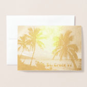 米国ヴァージンアイランズセントクロワサンセット金ゴールド 箔カード (封筒付き正面)