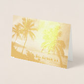 米国ヴァージンアイランズセントクロワサンセット金ゴールド 箔カード (正面)