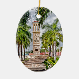 米国ヴァージンアイランズセントクロワUSVIクロックタワー セラミックオーナメント