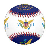 米国ヴァージン最高の諸島パパ、愛国的な米国国旗 野球ボール (正面)