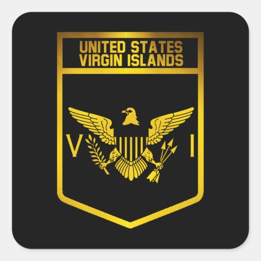 米国ヴァージン諸島エンブレム スクエアシール (正面)