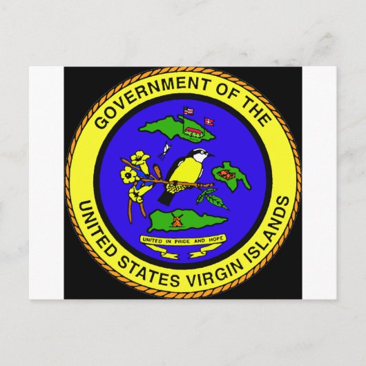 米国ヴァージン諸島エンブレム ポストカード (正面)