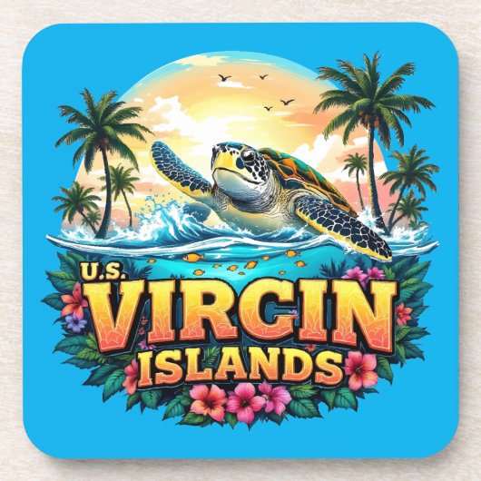 米国ヴァージン諸島カリブの コースター (正面)