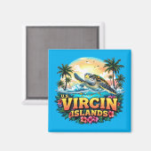 米国ヴァージン諸島カリブの マグネット (正面/裏面)