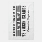 米国ヴァージン諸島カリブのUSVIパーソナライズ名 キッチンタオル (縦)