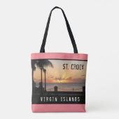 米国ヴァージン諸島サンセットUSVIセントクロワトロピカル トートバッグ (裏面)