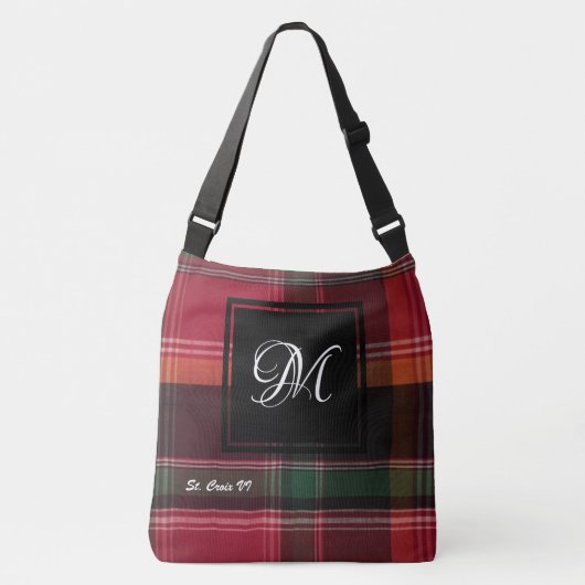 米国ヴァージン諸島セントクロワマドラモノグラムカスタム クロスボディバッグ (正面)