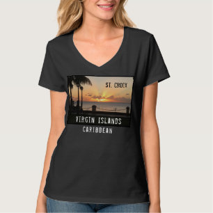 米国ヴァージン諸島セントクロワUSVIサンセットトロピカル Tシャツ