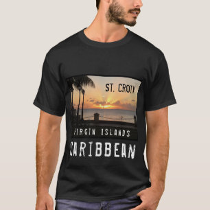 米国ヴァージン諸島セントクロワUSVIトロピカルサンセット Tシャツ