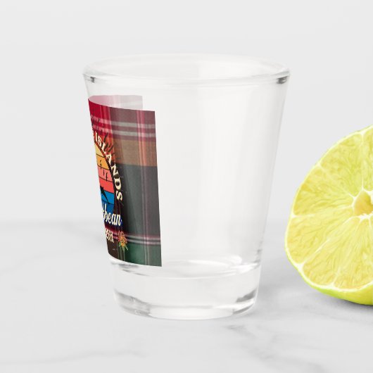 米国ヴァージン諸島セントクロワUSVIトロピカルマドラス ショットグラス (右)