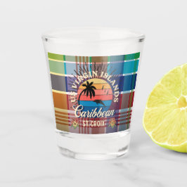 米国ヴァージン諸島セントクロワUSVIトロピカルマドラス ショットグラス