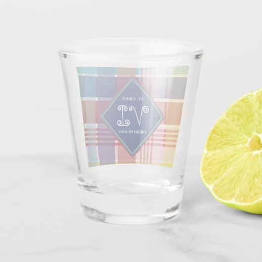 米国ヴァージン諸島セントクロワUSVIマドラスカリブの ショットグラス (裏面)