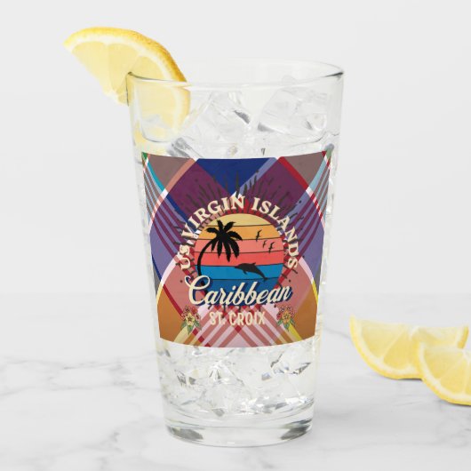 米国ヴァージン諸島セントクロワUSVIマドラスカリブの タンブラーグラス (アイス正面)