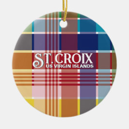 米国ヴァージン諸島セントクロワUSVIマドラスクリスマス セラミックオーナメント